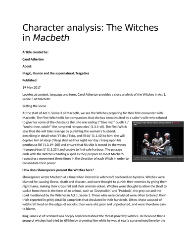 Witches in Macbeth