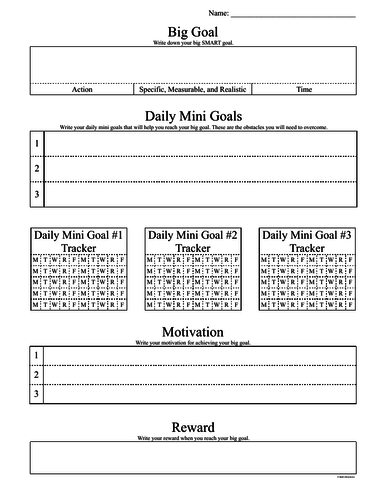 Goal Tracking Sheet