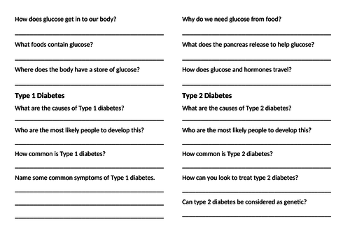 AQA Diabetes lesson