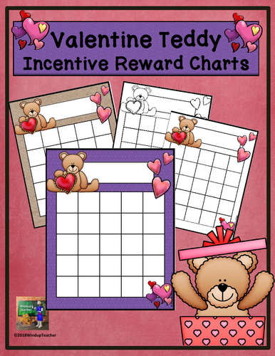 Valentine Teddy Bear Incentive Reward Charts