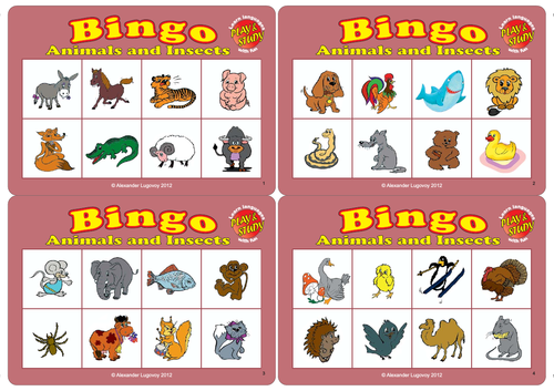 Animals Bingo Game