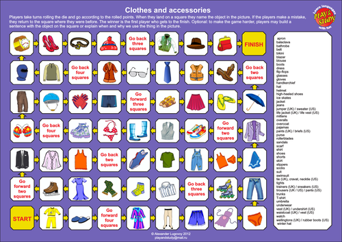 Clothes and Accessories Board Game