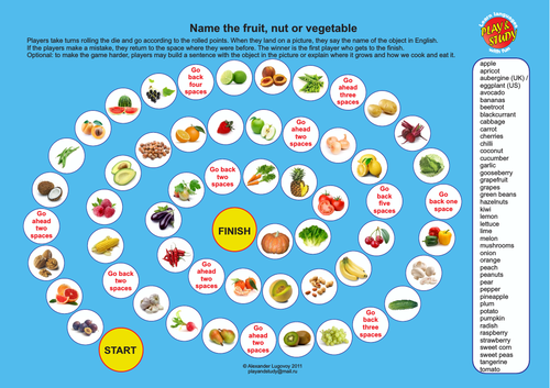 Fruit, Nuts and Vegetables Board Game