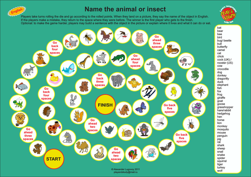 Animals and Insects Board Game