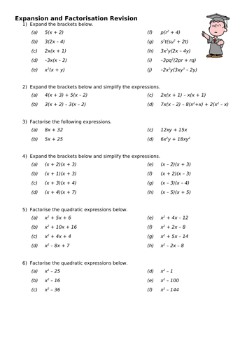 Factorisation/Simplification Revision