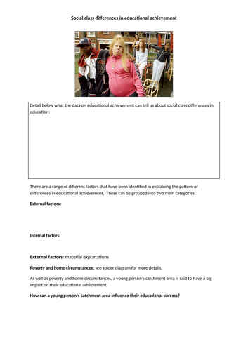 AQA Sociology Social class differences in educational achievement