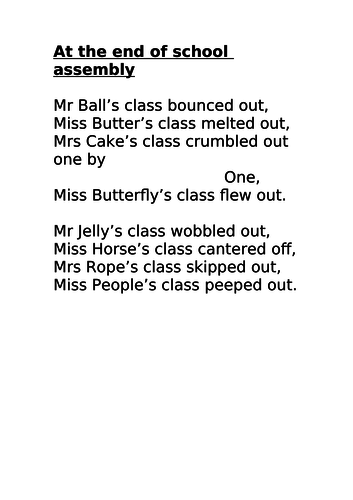 Year 3 - English - Poetry - Unit of Work