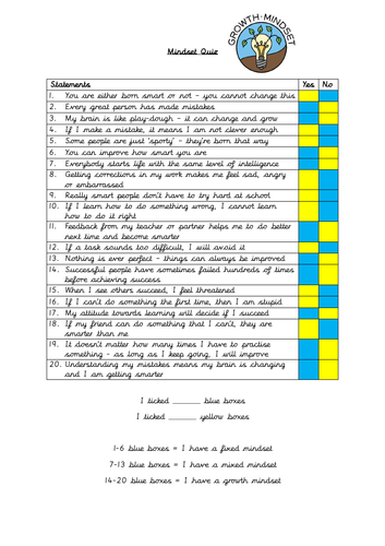 Growth Mindset Quiz