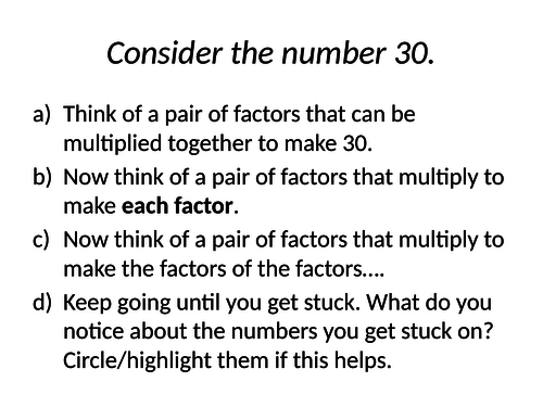 Prime Factors & Factor Trees