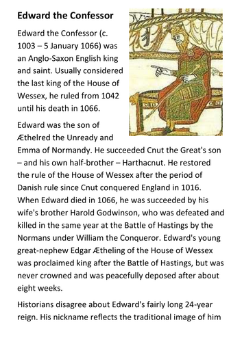 Edward the Confessor Handout