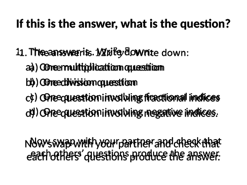 Indices - negative, fractional, and solving equations with indices