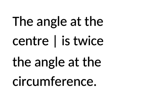 Circle Theorems Starter - broken up sentences