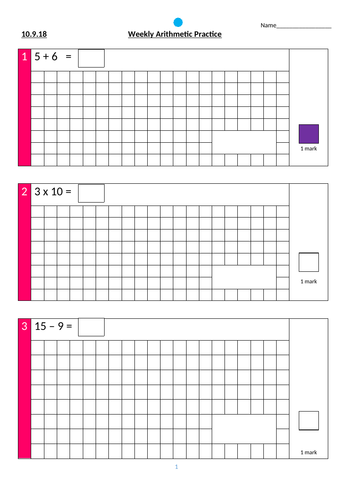 Year 3 Arithmetic Practice Papers *editable*
