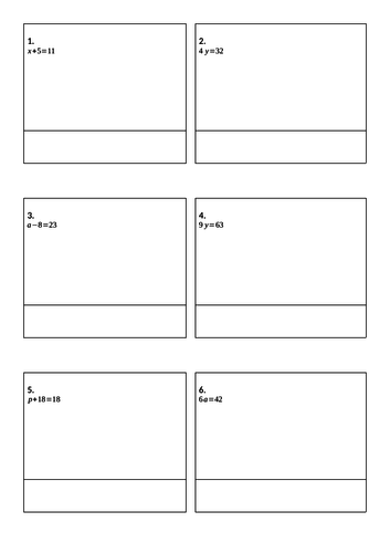 Simple Equations relay race | Teaching Resources
