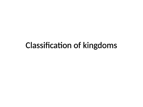 Classification of organisms