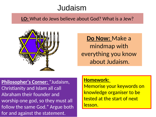 Year 7 SOL on Judaism