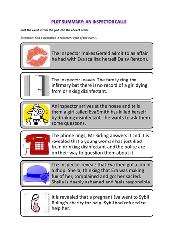 An Inspector Calls plot sort