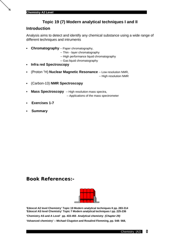 Edexcel chemistry Topic 19 (7): Modern analytical techniques I and II