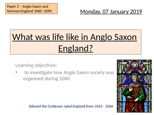 Edexcel Life in Anglo Saxon England
