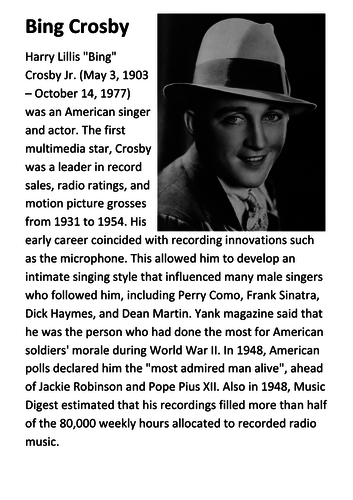 Bing Crosby Handout