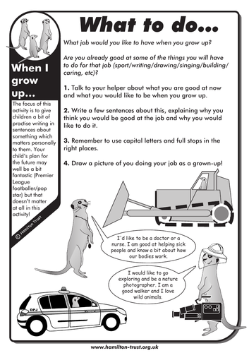 When i grow up lesson plans picture