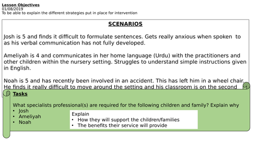 CACHE (C2) - Understanding Children’s Additional Needs