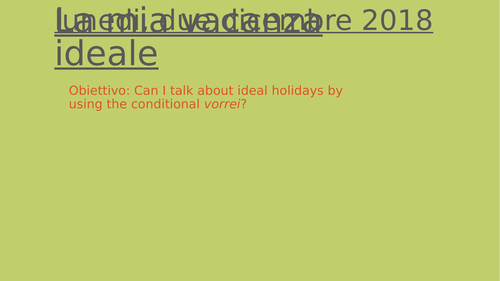 Ideal Holiday Italian KS3