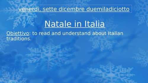 Chistmas ITALIAN KS3