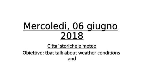weather and Italian cities translation KS4