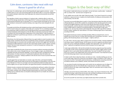 Veganism - Analysis/Evaluation/Comparison