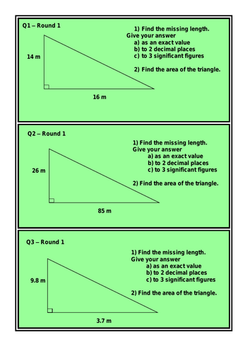 Pythagoras. Quiz. Revision.