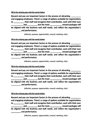 Pay and Reward - A Level Business