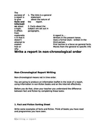 How to write chronological reports picture