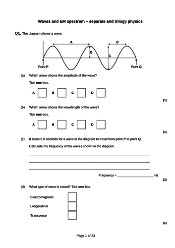 GCSE Physics Revision - Waves and electromagnetic spectrum