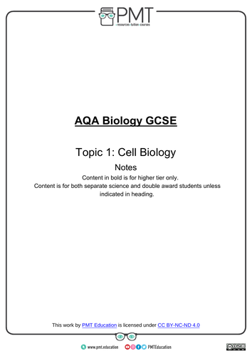 AQA GCSE Biology Revision Notes (new 9-1 spec)