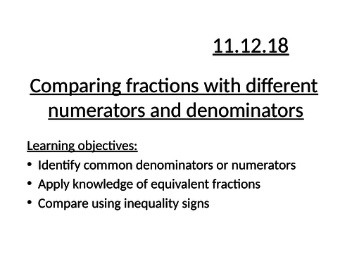 Comparing with different denominators