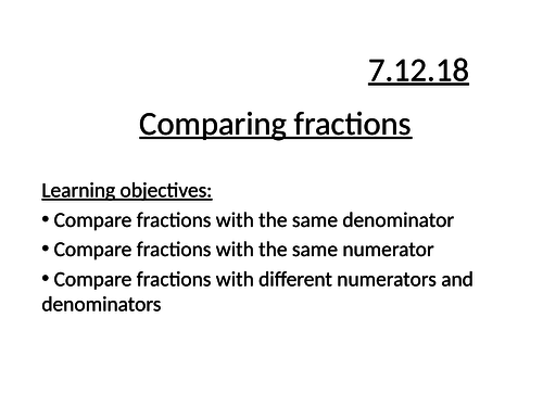 Comparing fractions by num or denom