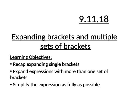 Expanding with multiple sets of brackets