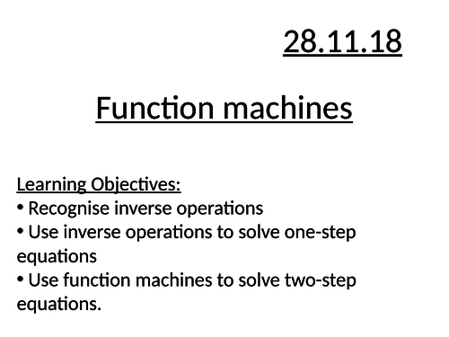 Function machines to solve equations