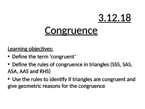 Congruence full lesson