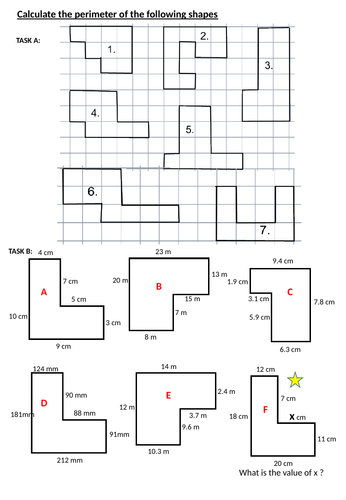 Perimeter of Compound L Shapes