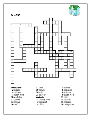Casa (House in Portuguese) Crossword