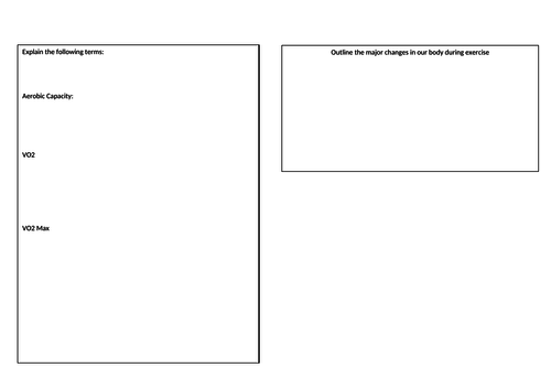 SNAB Edexcel Biology - Run for your Life Revision Worksheets
