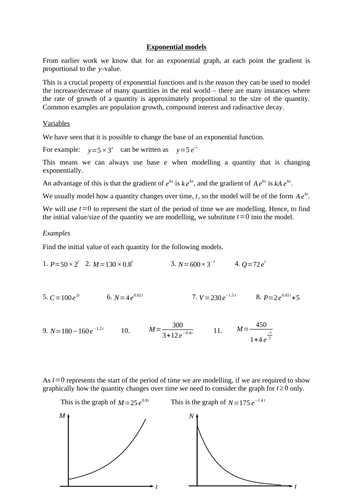 Exponential models (new A level maths)