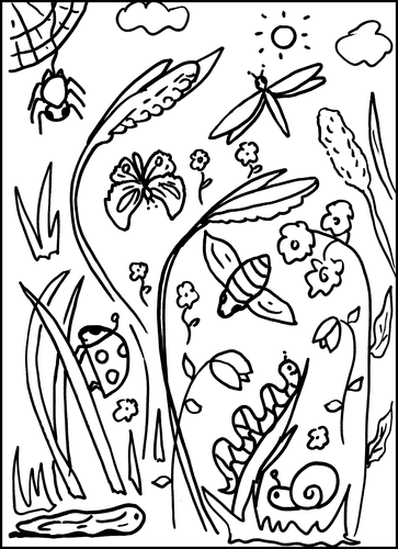 Minibeasts Colouring Sheet