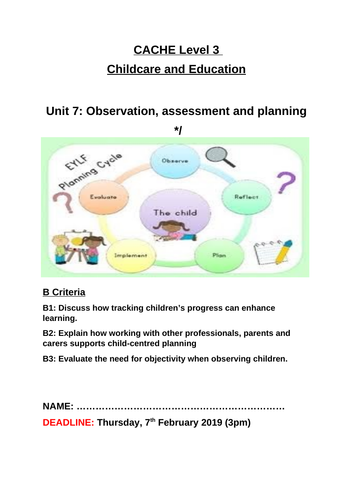 Unit 7: Observation, assessment and planning