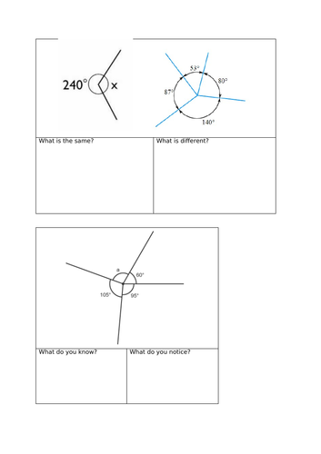 Maths Mastery Missing Angles Around a Point activities KS2