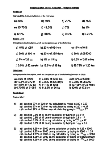 Percentage of deals an amount calculator