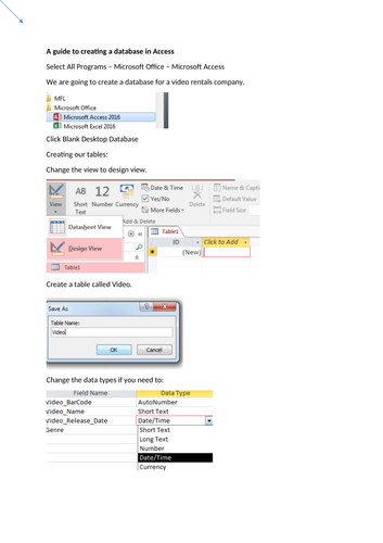 Basic Guide on how to create a relational database in Microsoft Access