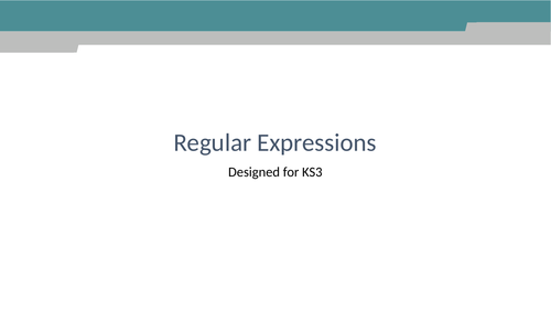 Regular expressions for GCSE and A level computing